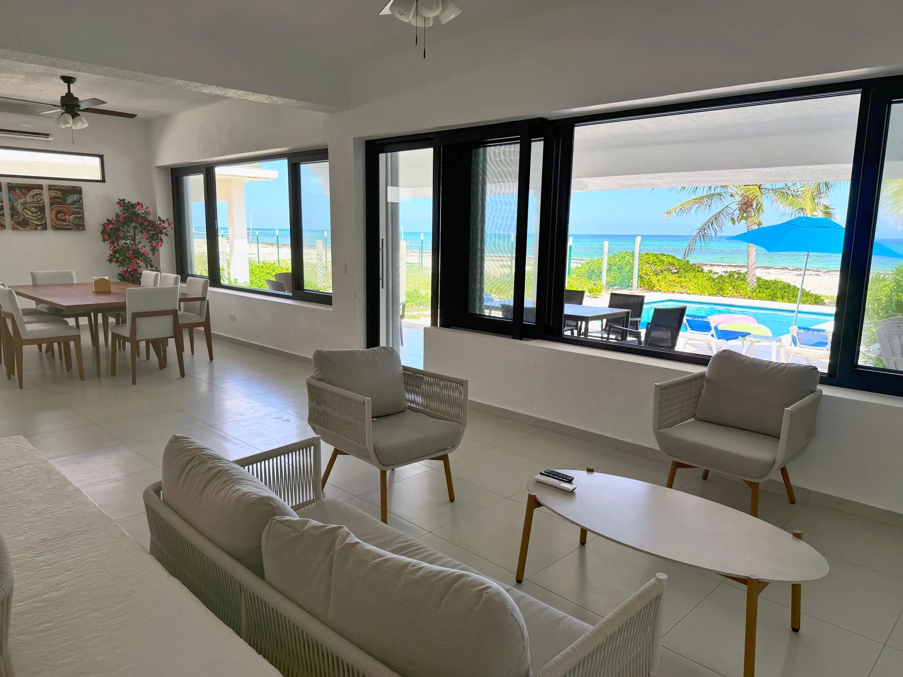 Living room facing the pool
