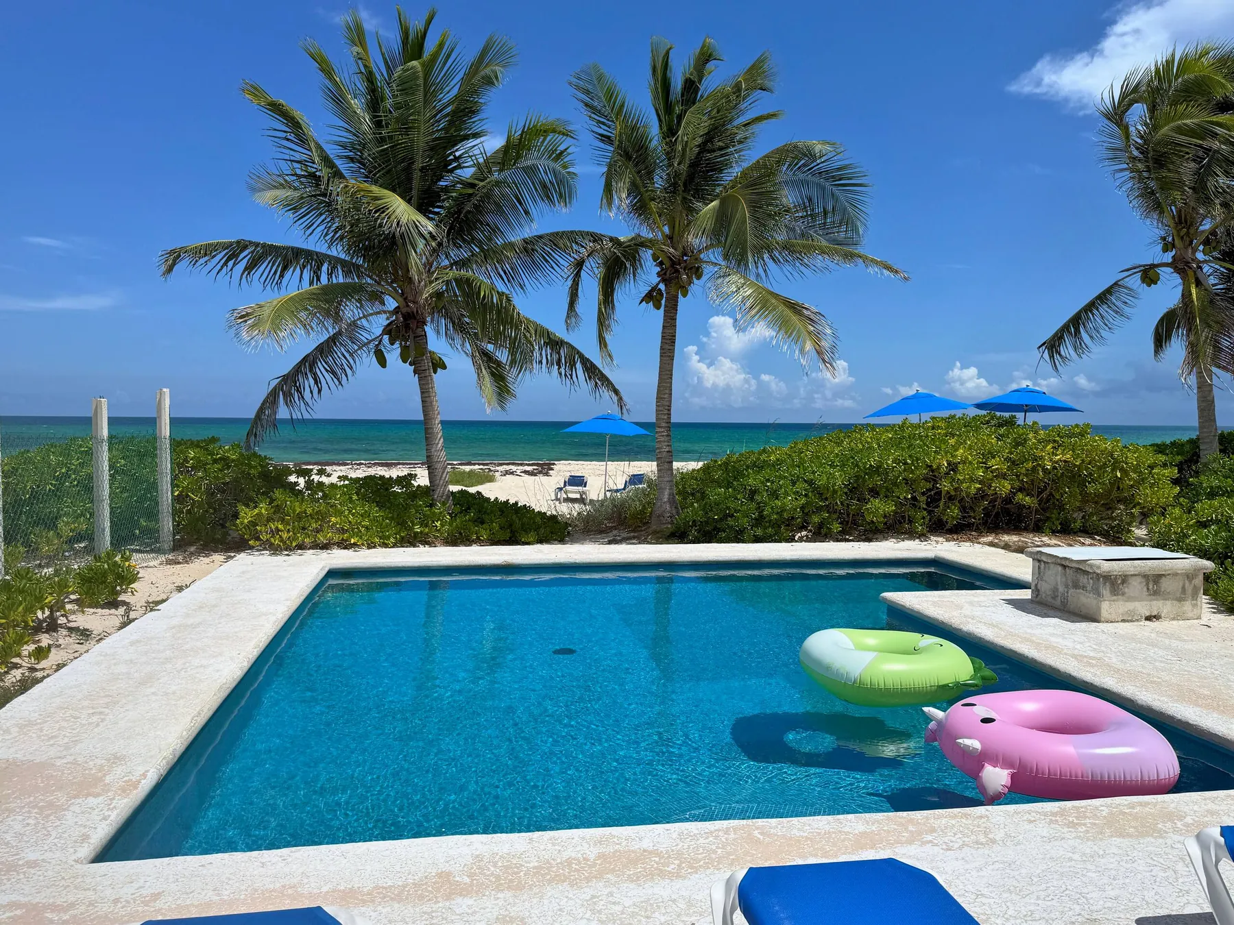 The pool and the Caribbean